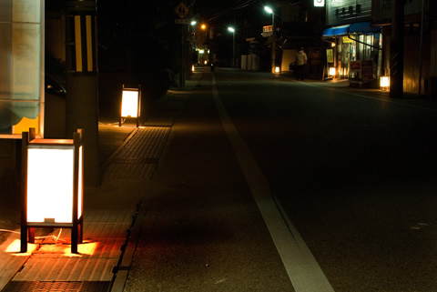明和町竹川　川柳・俳句行灯点灯式